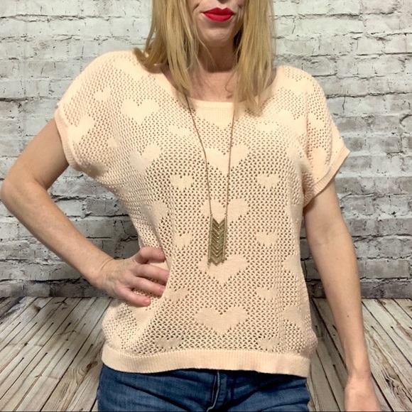 ‼️2B BEBE HEART KNIT SWEATER Size M‼️ - Picture 10 of 16